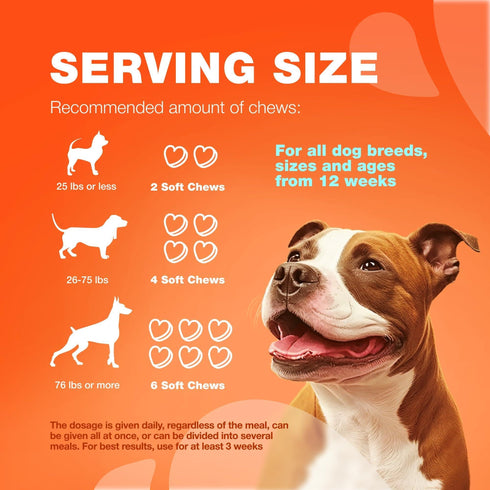 Glucosamine for Dogs Joint Supplement for Dogs Glucosamine Chondroitin 180 Hip and Joint Care Mobility Chews MSM, Turmeric Advanced Mobility Support Bone Health Large and Small Breeds