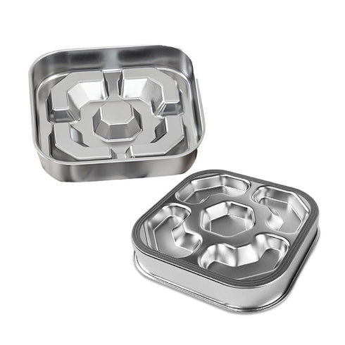 Pet Square Stainless Steel Slow Feeding Bowl