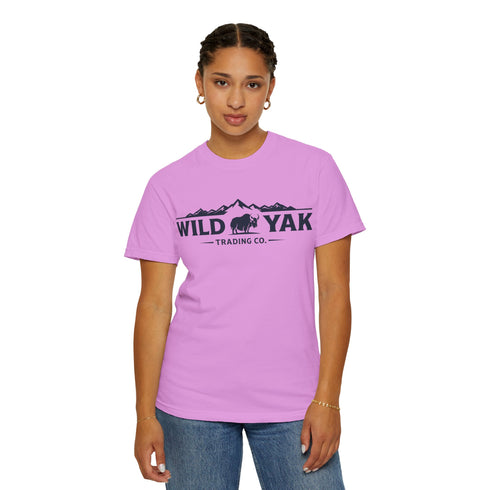 Wild Yak Logo on Unisex Garment-Dyed T-shirt
