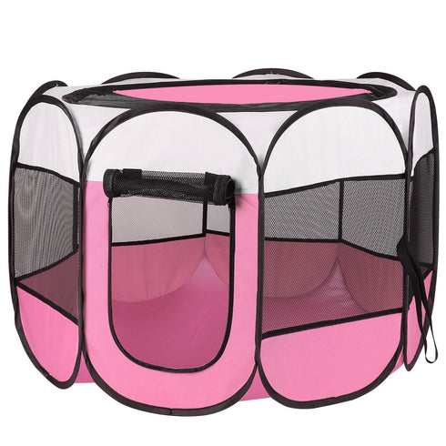Portable Foldable Pet Tent Exercise Pen Kennel Removable Zipper Top and Bottom Water Resistant Indoor Outdoor Use For Dogs Cats Other Pets