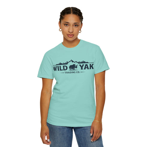 Wild Yak Logo on Unisex Garment-Dyed T-shirt