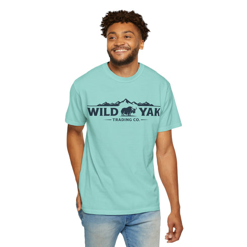 Wild Yak Logo on Unisex Garment-Dyed T-shirt