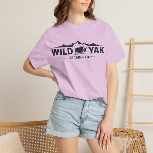 Wild Yak Logo on Unisex Garment-Dyed T-shirt