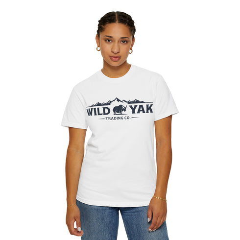 Wild Yak Logo on Unisex Garment-Dyed T-shirt