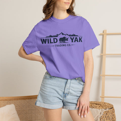 Wild Yak Logo on Unisex Garment-Dyed T-shirt