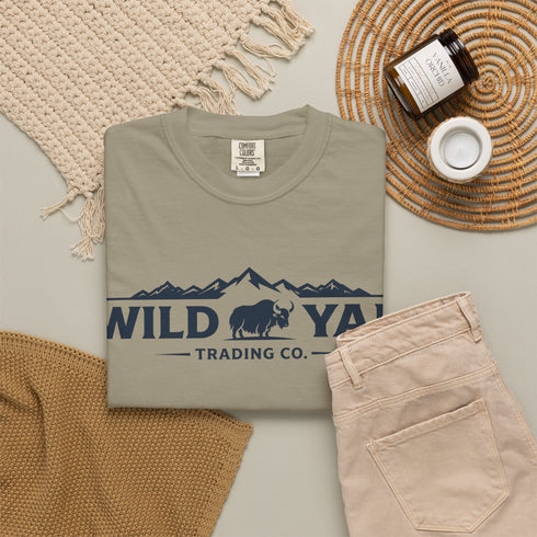 Wild Yak Logo on Unisex Garment-Dyed T-shirt