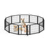 Outdoor 12 piece dog fence, 24 inch portable indoor game fence for small dog pets. Black, 22.2 inches wide x 23.6 inches high.