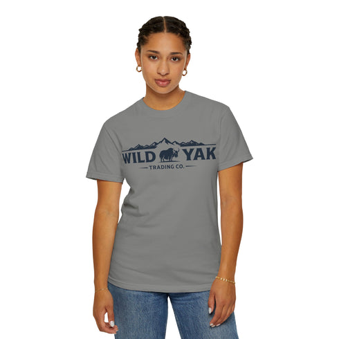 Wild Yak Logo on Unisex Garment-Dyed T-shirt