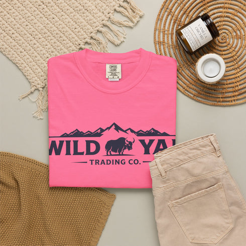 Wild Yak Logo on Unisex Garment-Dyed T-shirt
