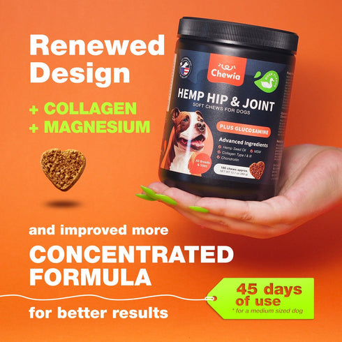 Glucosamine for Dogs Joint Supplement for Dogs Glucosamine Chondroitin 180 Hip and Joint Care Mobility Chews MSM, Turmeric Advanced Mobility Support Bone Health Large and Small Breeds