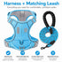 Matching Dog Harness and Leash Set with Hidden Tracker Pocket, Reflective No-Pull