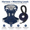 Matching Dog Harness and Leash Set with Hidden Tracker Pocket, Reflective No-Pull