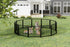 Outdoor 12 piece dog fence, 24 inch portable indoor game fence for small dog pets. Black, 22.2 inches wide x 23.6 inches high.