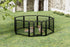 8-panel dog fence, 24 inch small dog pet fence, portable indoor pet game fence. Black, 22.2 inches wide x 23.6 inches high.