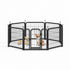 8-panel dog fence, 24 inch small dog pet fence, portable indoor pet game fence. Black, 22.2 inches wide x 23.6 inches high.