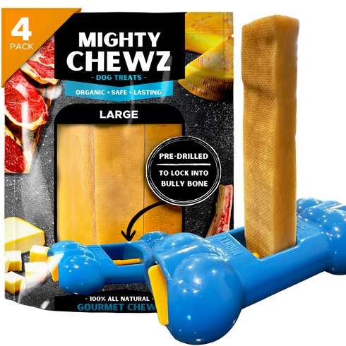 4 Pack Large Yak Cheese - Bully Bone Pro Included