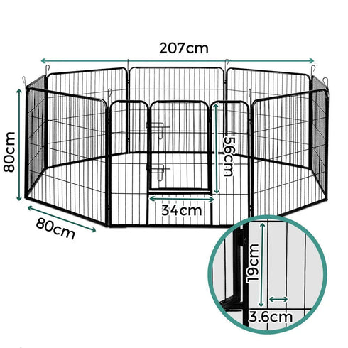 i.Pet 8 Panel Pet Dog Playpen Puppy Exercise Cage Enclosure Fence Play