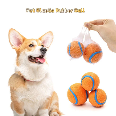 Indestructible Squeaky Ball Dog Toy Bouncy Chew Resistant Tennis Ball for Aggressive Chewers Interactive Training Play for Dogs