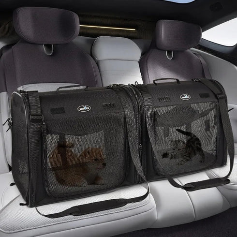 Wakytu Two-in-One Foldable Cat and Dog Carrier | Double Pet Transportation Bag
