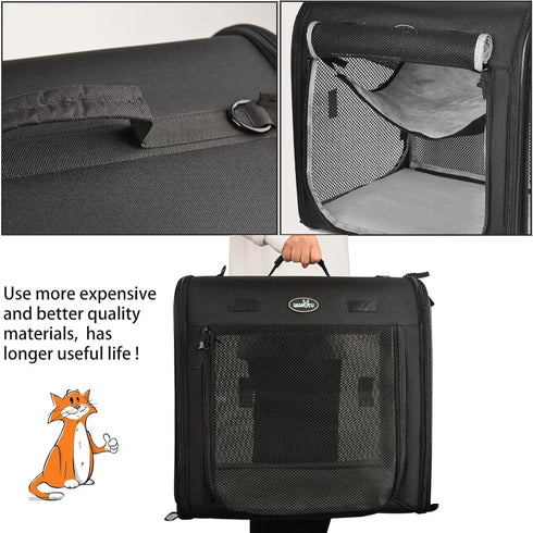Wakytu Two-in-One Foldable Cat and Dog Carrier | Double Pet Transportation Bag