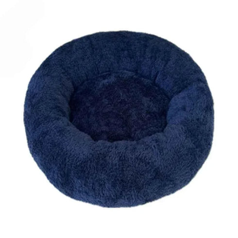 Calming Round Pet Bed: Plush Donut Cuddler for Dogs & Cats