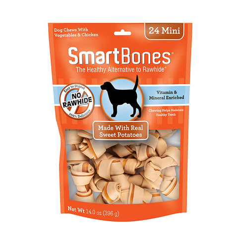 Smartbones Sweet Potato Classic Bone Chews - Mini (24pk) (14oz)
