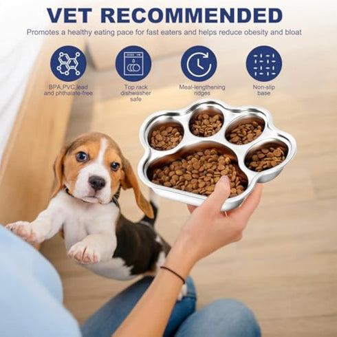 Dog Bowls Slow Feeder Stainless Steel Small Medium Breed Slow Feeding Dog Bowl For Fast Eater Dog Dishes To Slow Down Eating Non Slip Dog Food Bowl