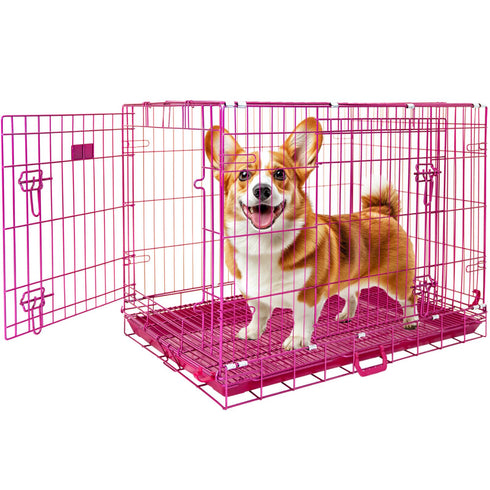 24-42" Pink Wire Dog Crate RED24-42