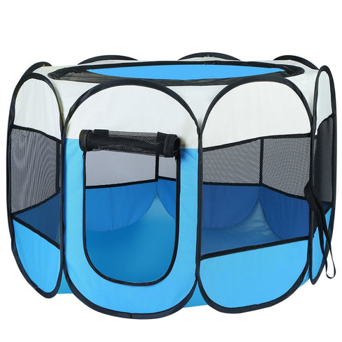 Portable Foldable Pet Tent Exercise Pen Kennel Removable Zipper Top and Bottom Water Resistant Indoor Outdoor Use For Dogs Cats Other Pets