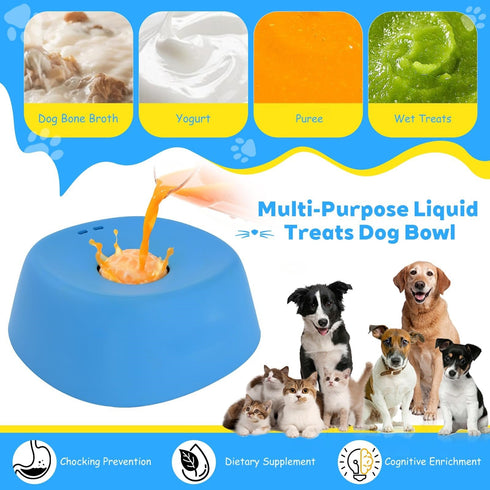Pet Slow Feeder Non-Slip Spherical Dog Licking Bowl Anti-Choking Dog Bowl Lick Toy For Liquid Treats Bone Broth Yogurt