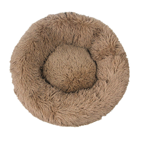 Fluffy Donut Dog Bed Warm Soft Long Plush Pet Cushion Dog House Cat Bed Washable Pet Sofa Mat Calming Samll Large Dog Beds
