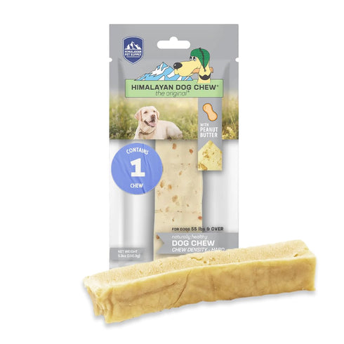 Himalayan Dog Chew Original Yak Cheese Dog Chew Peanut Butter 1 X-Large Stick 5.3 oz Gluten Free Healthy Dog Treats Grain & Lactose Free 100% Natural Long Lasting Dog Chews for Dogs Over 55 lbs