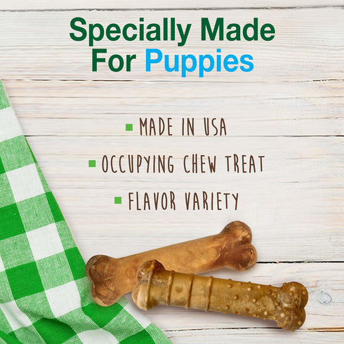 BestBy07/27 Nylabone Healthy Edibles Puppy Chews X-Small 3 Count Roast Beef