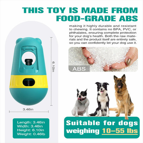 Dog Puzzles Feeder Interactive Toy Adjustable Treat Dispenser Green