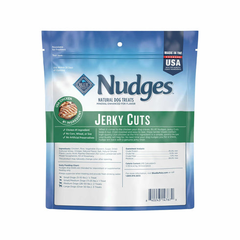 BestBy11/28/2025 Blue Buffalo Nudges Jerky Cuts Dog Treats Chicken 10oz USA
