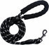 YALAVA Dog Leash 4FT Heavy Duty Reflective Nylon Rope 360° Swivel Hook Black