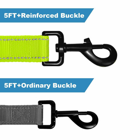 Htnlbqy Dog Leash Large Nylon Reinforced Reflective 5FT Bright Green