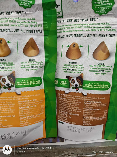 Pet Treat- Pockets for Dogs Tablet Size 30 Count 1 Bag Peanut Butter
