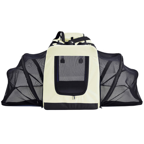 Pet Life ® 'Hounda Accordion' Metal Framed Soft-Folding Collapsible Dual-Sided Expandable Pet Dog Crate