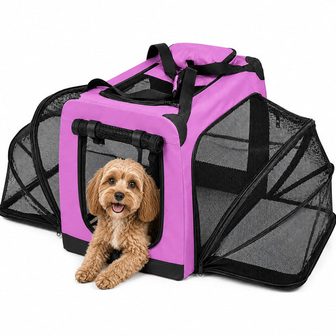 Pet Life ® 'Hounda Accordion' Metal Framed Soft-Folding Collapsible Dual-Sided Expandable Pet Dog Crate