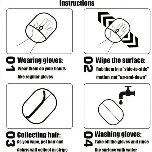 Static Pet Hair Removal Gloves | Grooming Mitt for Cats and Dogs
