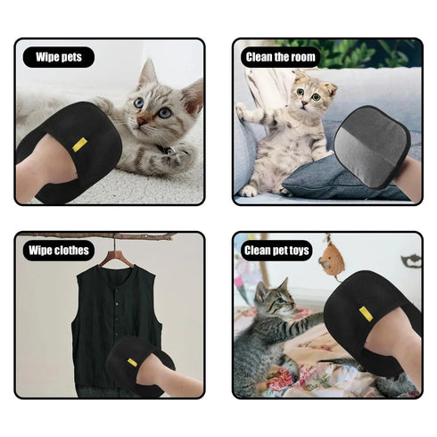 Static Pet Hair Removal Gloves | Grooming Mitt for Cats and Dogs