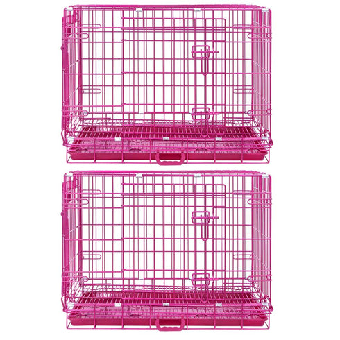 24-42" Pink Wire Dog Crate RED24-42