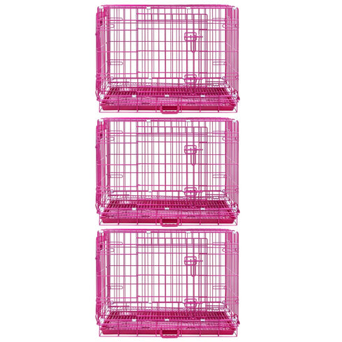 24-42" Pink Wire Dog Crate RED24-42