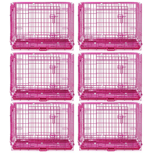24-42" Pink Wire Dog Crate RED24-42